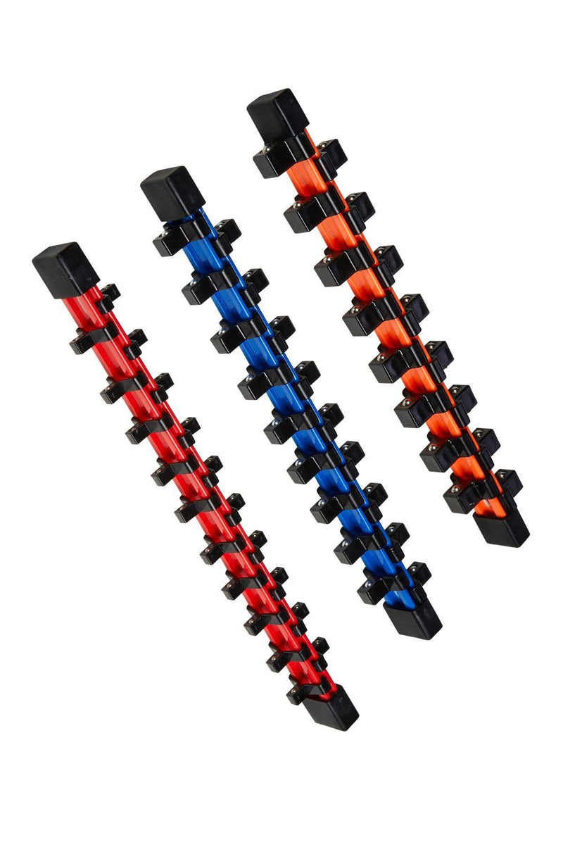 Blue Spot 3Pc Coloured Socket Holders 54 Clips 1/4 3/8 1/2 - Lifetime Warranty - tooltime.co.uk