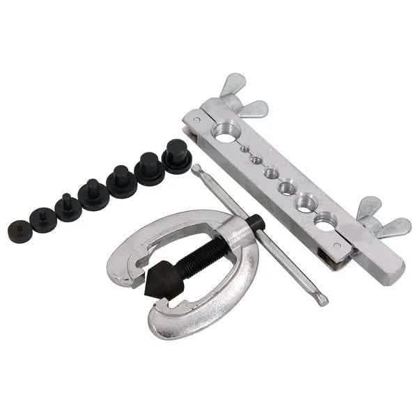 Brake Pipe Flaring Tool Kit 10pce Metric Copper Aluminium Tube Repair Set + Case - tooltime.co.uk