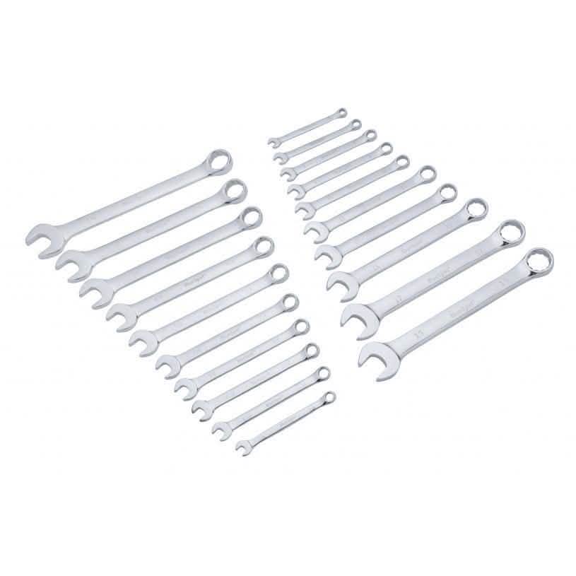 32 PCE METRIC / IMPERIAL ASSORTED SPANNER SET CHROME VANADIUM LIFETIME WARRANTY - tooltime.co.uk