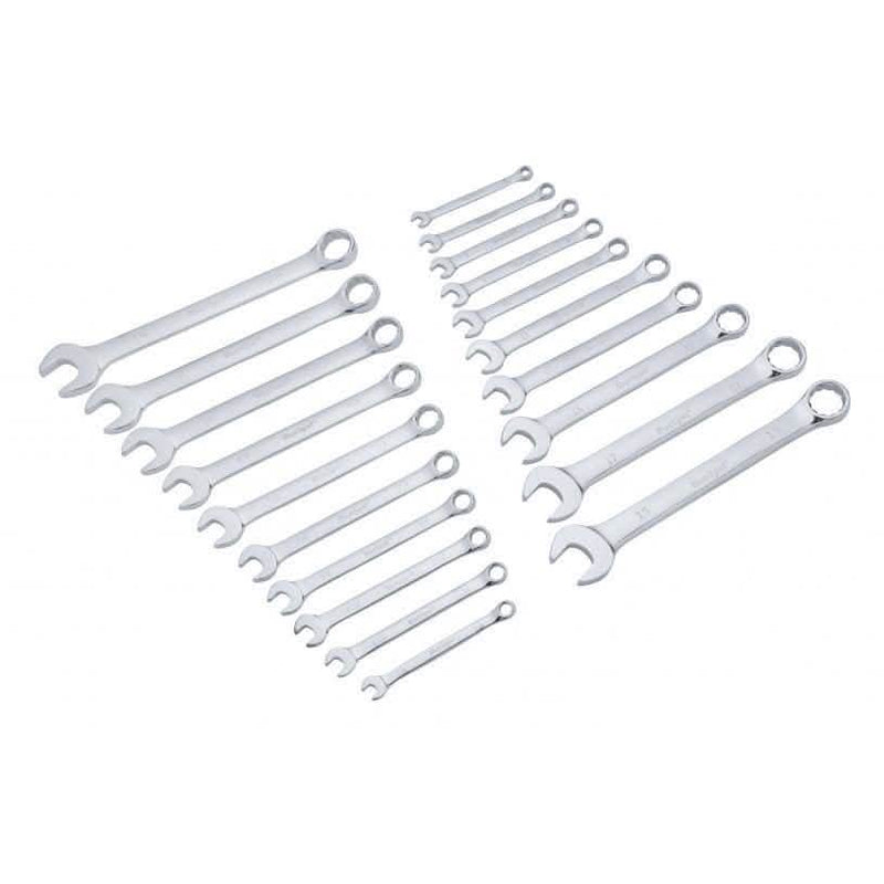 32 PCE METRIC / IMPERIAL ASSORTED SPANNER SET CHROME VANADIUM LIFETIME WARRANTY - tooltime.co.uk