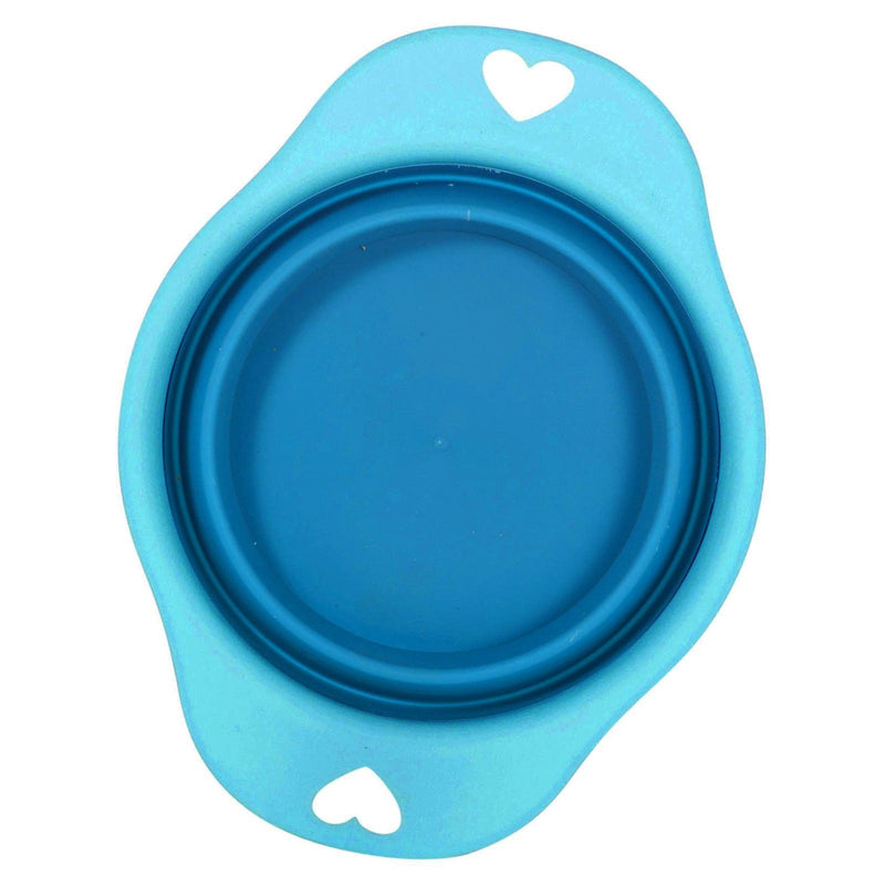 Collapsible Silicone Dog Bowl Blue or Pink - tooltime.co.uk