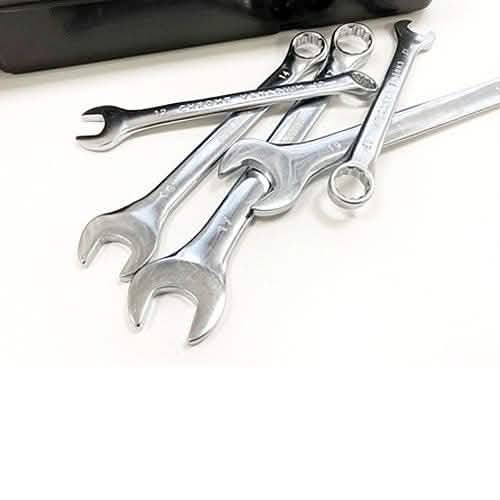 Combination Spanner Set Fully Polished Stubby Wrench Metric Imperial (32PC) - tooltime.co.uk