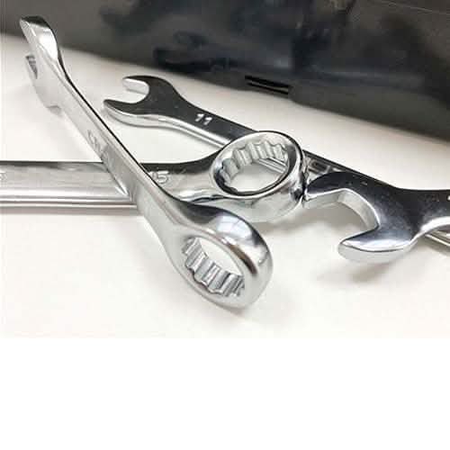 Combination Spanner Set Fully Polished Stubby Wrench Metric Imperial (32PC) - tooltime.co.uk