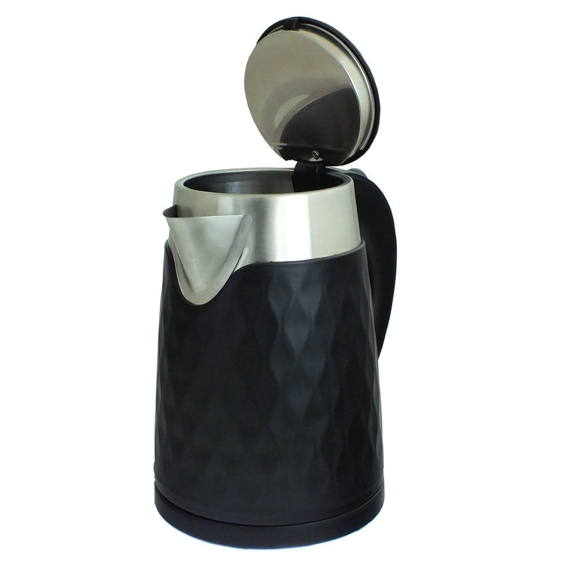 Cordless Electric Kettle 1.8L 1500W Black Diamond Jug Boil Dry Protection Voche® - tooltime.co.uk
