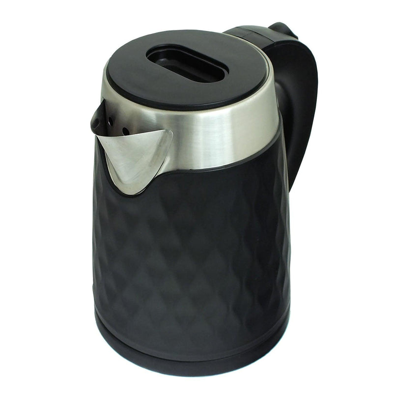 Cordless Electric Kettle 1.8L 1500W Black Diamond Jug Boil Dry Protection Voche® - tooltime.co.uk