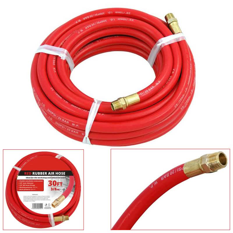 £15.95 30Ft X 3/8" Rubber Air Hose 10M Air Compressor Airline 3/8