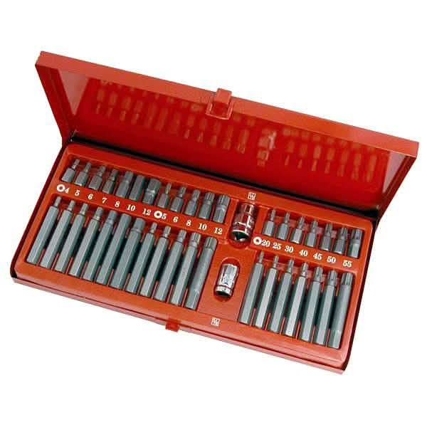40PC POWER IMPACT BIT SET HEX SPLINE & TORX STAR 1/2" & 3/8" DR. WITH METAL CASE - tooltime.co.uk