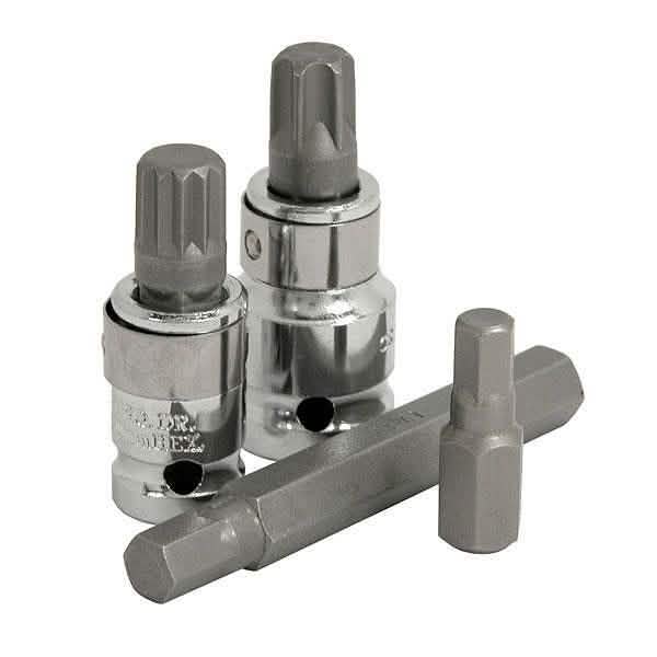 40PC POWER IMPACT BIT SET HEX SPLINE & TORX STAR 1/2" & 3/8" DR. WITH METAL CASE - tooltime.co.uk