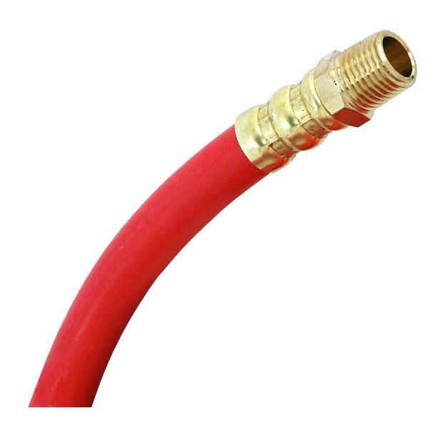 50Ft X 1/4" Bore Rubber Air Hose 15M Compressor Airline 1/4" Bsp Fittings 300Psi - tooltime.co.uk