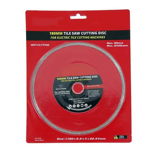 180mm Diamond Tile Cutting Blade 22.2mm Bore Continuous Rim Disc Electric Cutter
