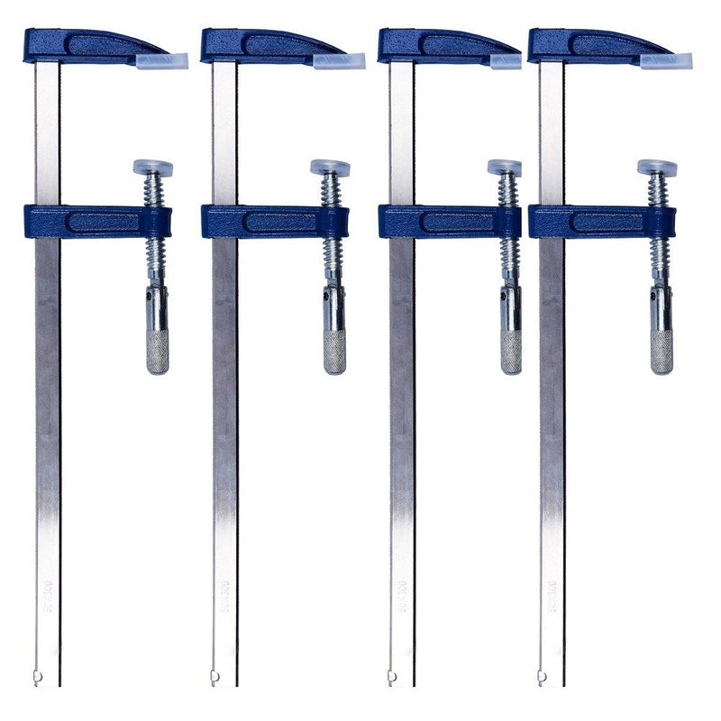 4PC BRICK LAYERS PROFILE CLAMPS CAST IRON 12" WOOD WORKING F-CLAMPS 50 x 300mm-tooltime.co.uk