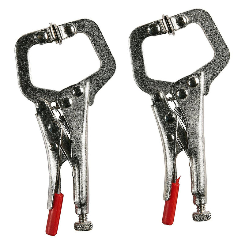 4PC MINI WELDING C CLAMPS MOLE VICE GRIP LOCKING PLIERS SHEET METAL WOODWORKING - tooltime.co.uk