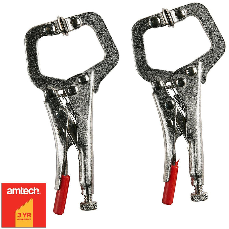 2Pc Mini Welding C Clamps Mole Vice Grip Locking Pliers Sheet Metal Woodworking