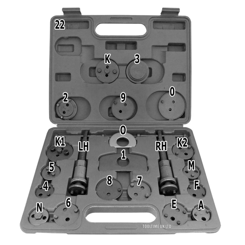 Disc Brake Piston Rewind Back Tool Kit Universal Car Auto Wind Back Caliper 22PC - tooltime.co.uk