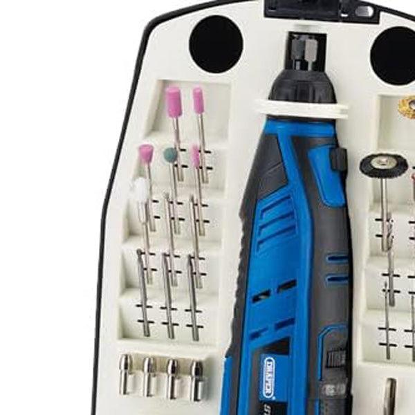 Draper 02343 Cordless Rotary Multi Tool Kit with 10.8V Rechargeable Li-ion Battery & Charger - tooltime.co.uk