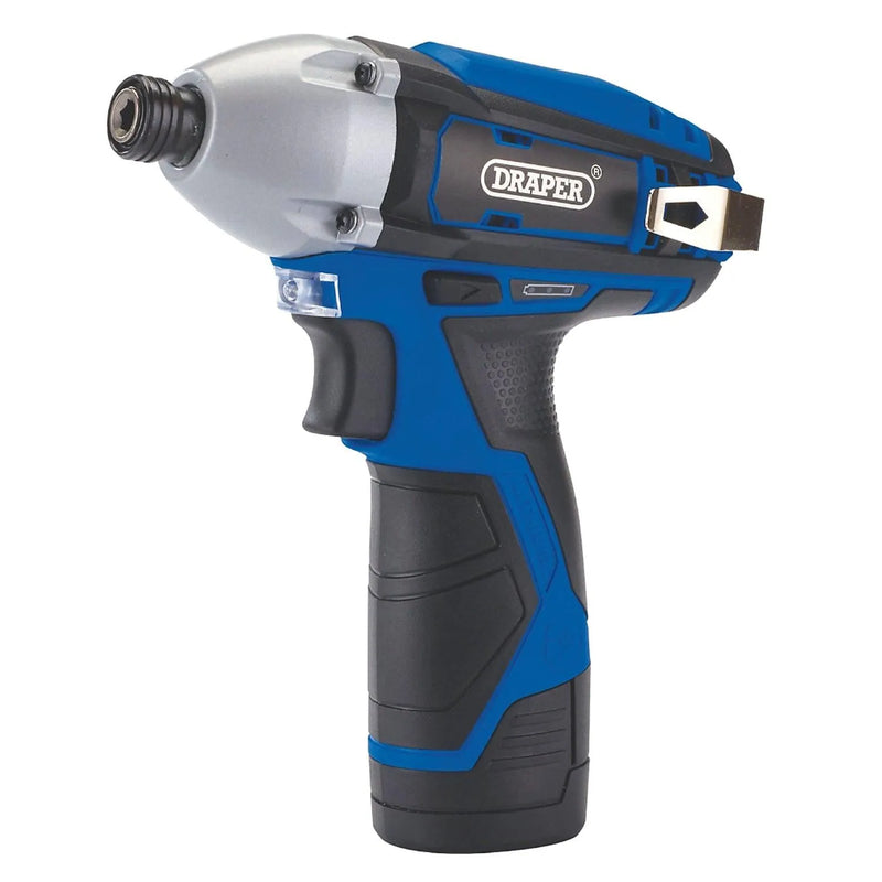 Draper 20847 Cordless Impact Driver Kit with Rechargeable 10.8V Li-ion Battery & 1hr Fast Charger - tooltime.co.uk