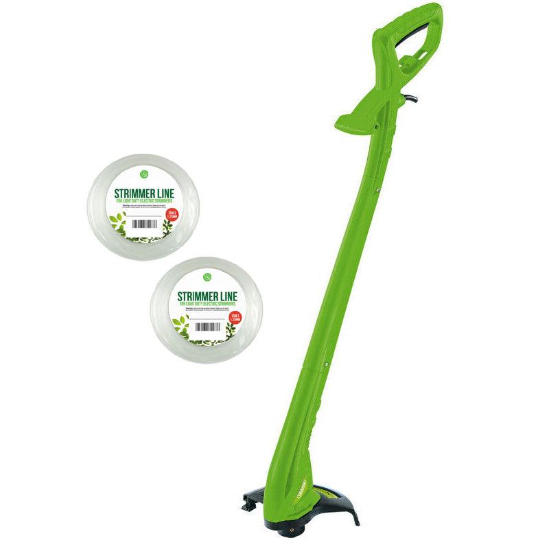 Draper 250W Electric Garden Grass & Weed Trimmer with Double Line Feed + 36m Strimmer Line - tooltime.co.uk