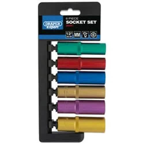 Draper Draper Metric Coloured Deep Socket Set, 1/2" Sq. Dr. (6 Piece) Dr-50541