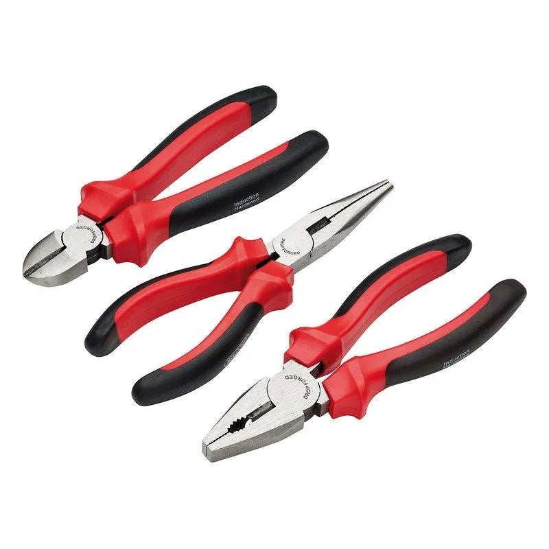 Draper Pliers Set heavy Duty 160mm Steel Combination Side Cutting Long Nose 3Pc 68001 - tooltime.co.uk