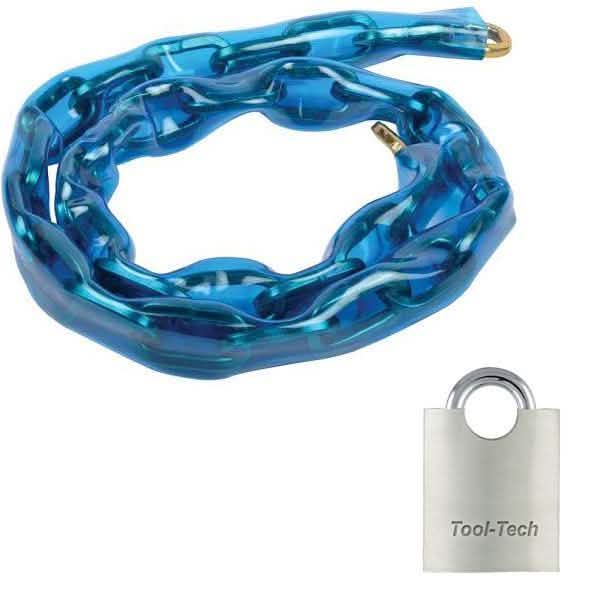 1200Mm Security Chain & 60Mm Hardened Steel Padlock Shackle Protected Padlock