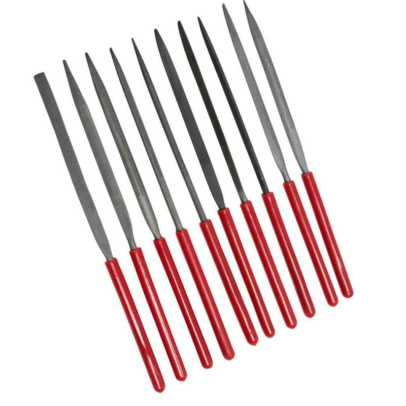 10PC AMTECH MINI NEEDLE FILE SET PRECISION FILES + WALLET WITH 3 YEAR WARRANTY-tooltime.co.uk