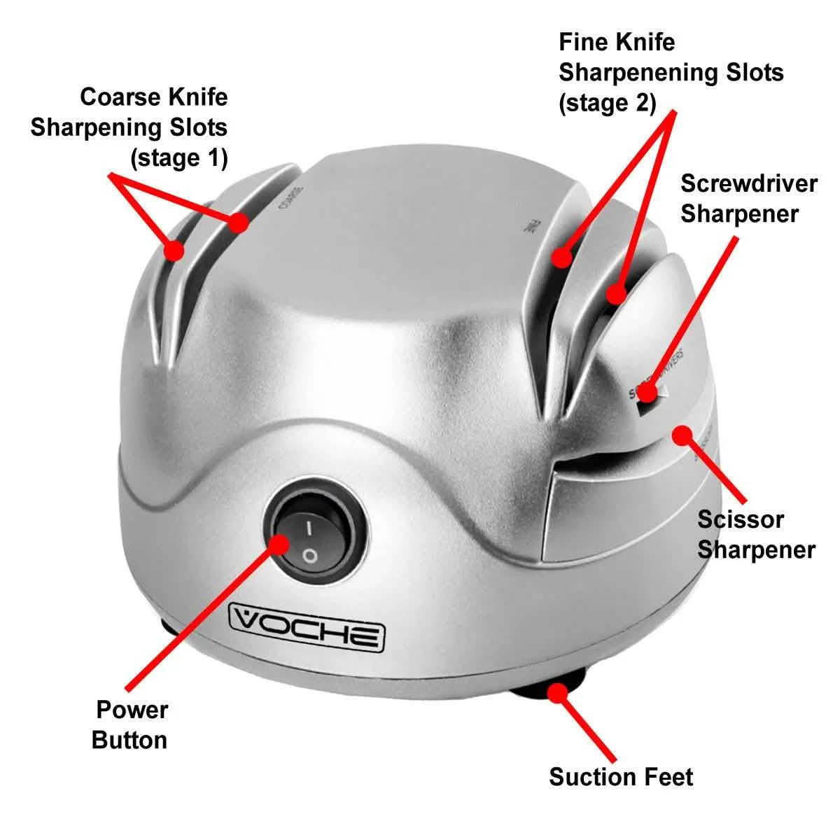 Electric Knife Sharpener Honer Knives Scissors Screwdrivers 2 Stage Sharpening - tooltime.co.uk