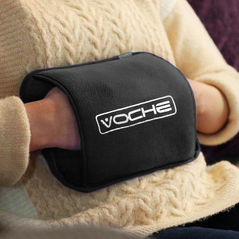 Electric Rechargeable Hot Water Bottle Black Heat Pad Bed Hand Warmer Voche® - tooltime.co.uk