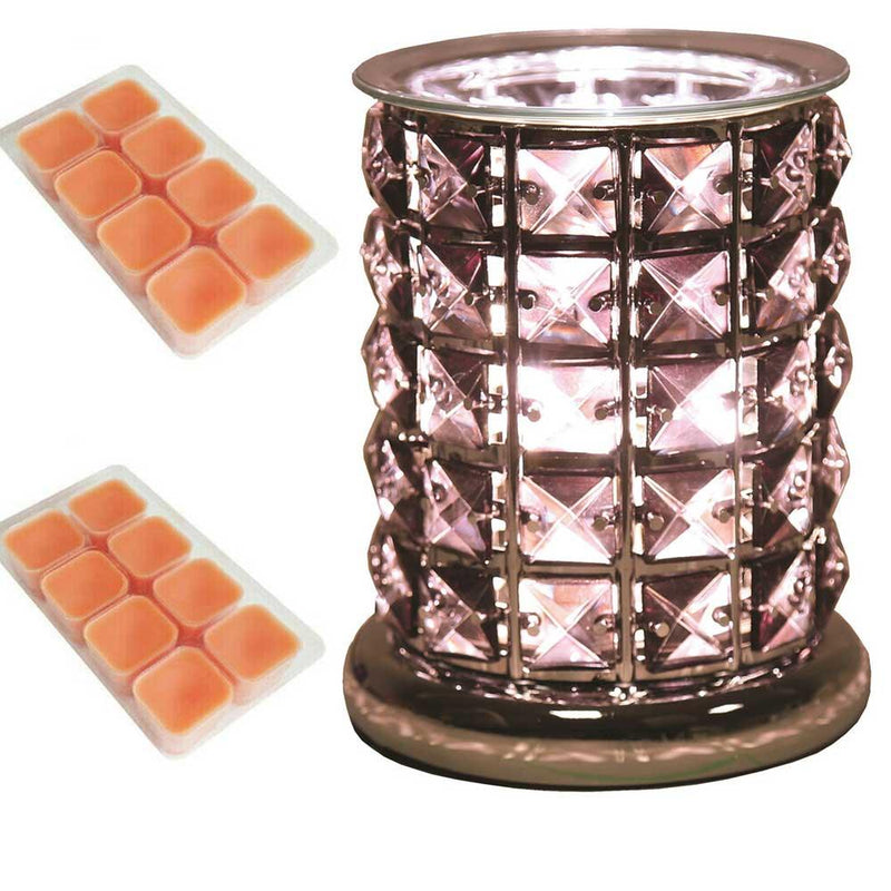 Electric Wax Aroma Melt Warmer With Touch Control - Black Crystal + 16 Melts - tooltime.co.uk