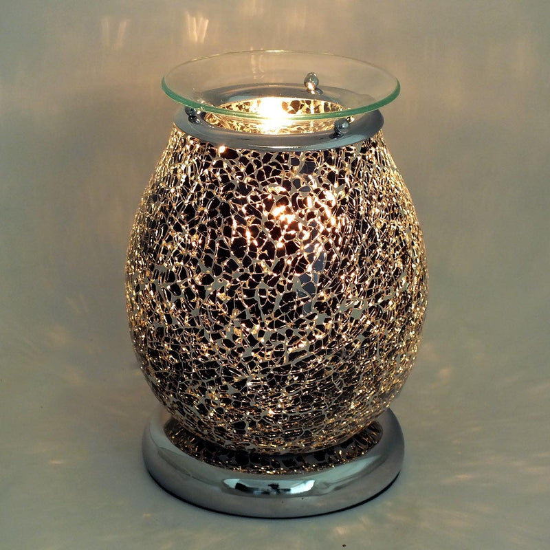Electric Wax Tart Melt Warmer Scented Oil Burner Aroma Touch Lamp Black Crackle - tooltime.co.uk