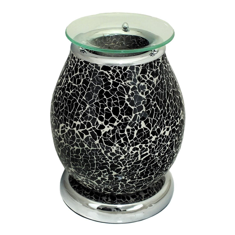 Electric Wax Tart Melt Warmer Scented Oil Burner Aroma Touch Lamp Black Crackle - tooltime.co.uk
