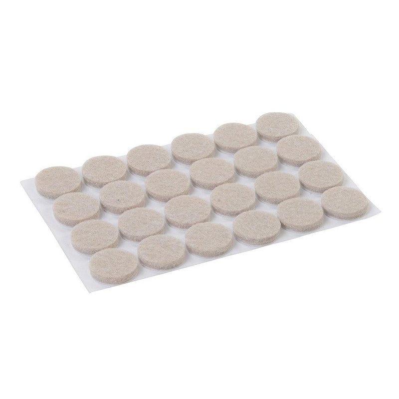 Felt Pads Protectors Self Adhesive 20mm Round 24pk Silverline 900862 - tooltime.co.uk