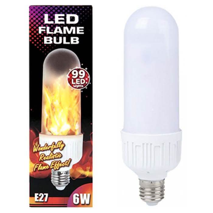 Flame LED Light Bulb E27 Screw Jumbo Flickering Fire Effect - Choose Pack Size - tooltime.co.uk