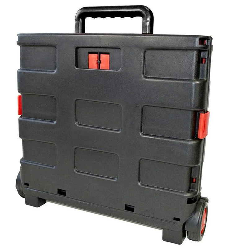 Folding Shopping Trolley Cart Rolling Car Boot Foldable Storage Box Large 35kg - tooltime.co.uk