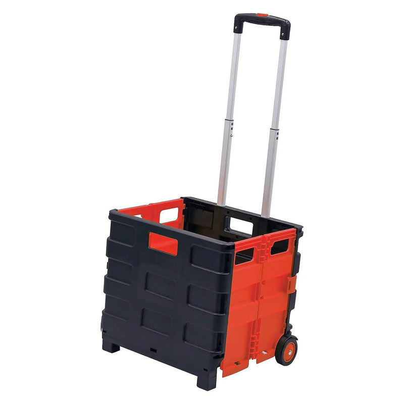 Folding Shopping Trolley Cart Rolling Car Boot Foldable Storage Box Large 35kg - tooltime.co.uk