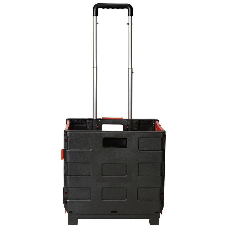 Folding Shopping Trolley Cart Rolling Car Boot Foldable Storage Box Large 35kg - tooltime.co.uk