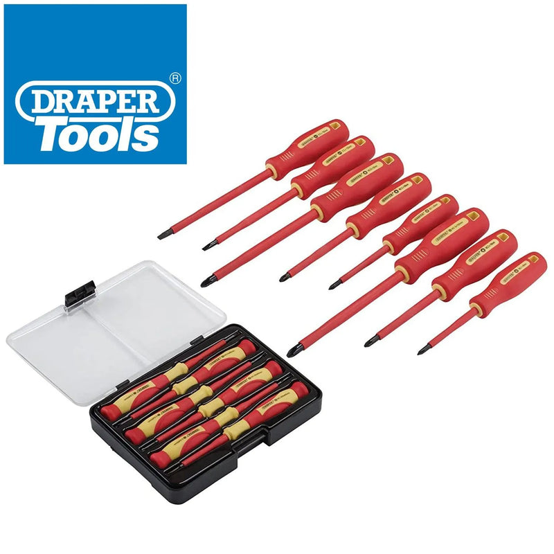 Fully Insulated and Precision Screwdrivers 14pc Set VDE Approved Draper 28028 - tooltime.co.uk