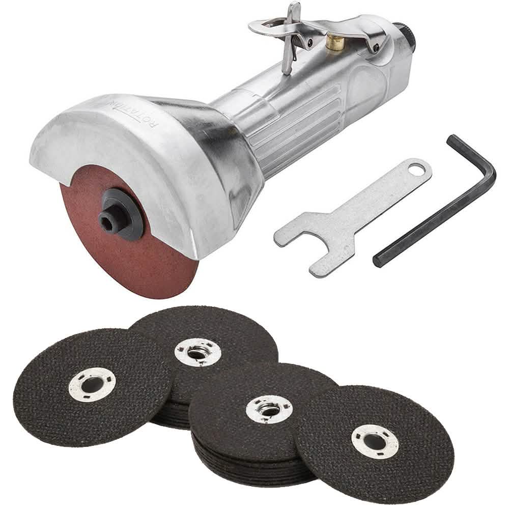 3" 75Mm Pneumatic Air Cut Off Tool + 21 X Metal Cutting Discs Lifetime Warranty - tooltime.co.uk