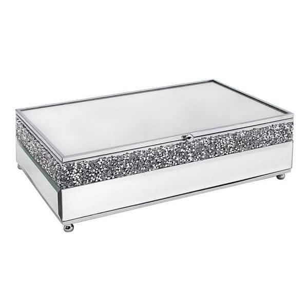 Mirror Crystal Jewellery Box 24cm - tooltime.co.uk