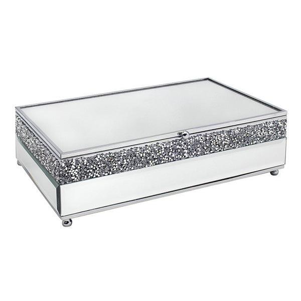 Mirror Crystal Jewellery Box 24cm - tooltime.co.uk