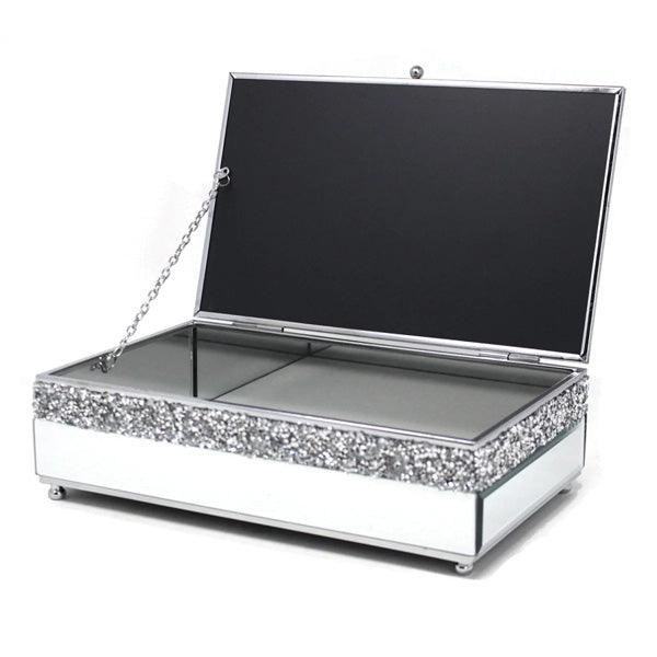 Mirror Crystal Jewellery Box 24cm - tooltime.co.uk