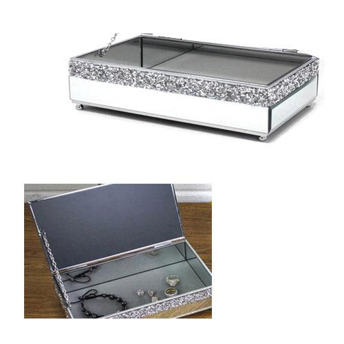 Mirror Crystal Jewellery Box 24cm - tooltime.co.uk