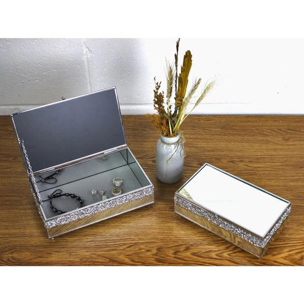 Mirror Crystal Jewellery Box 24cm - tooltime.co.uk