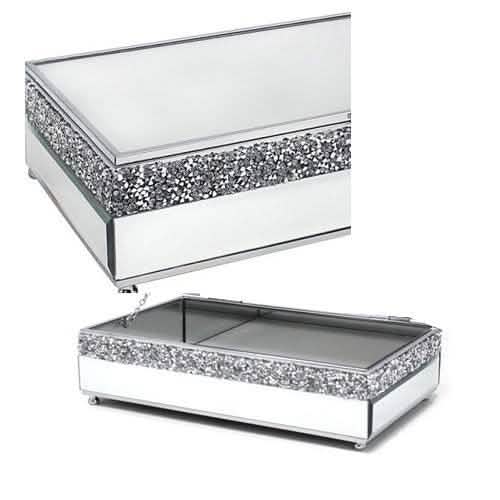 Mirror Crystal Jewellery Box 24cm - tooltime.co.uk