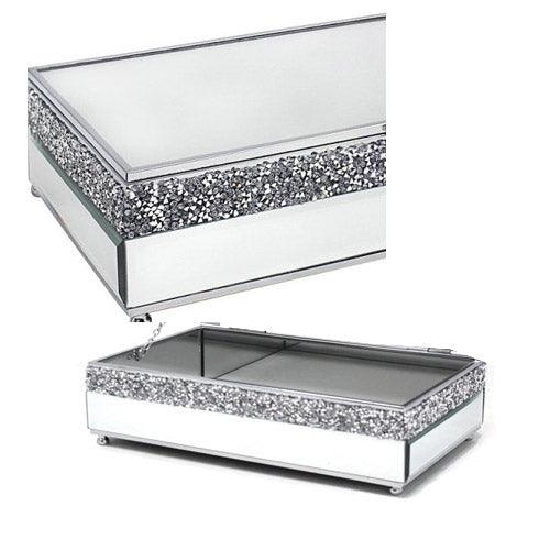 Mirror Crystal Jewellery Box 24cm - tooltime.co.uk
