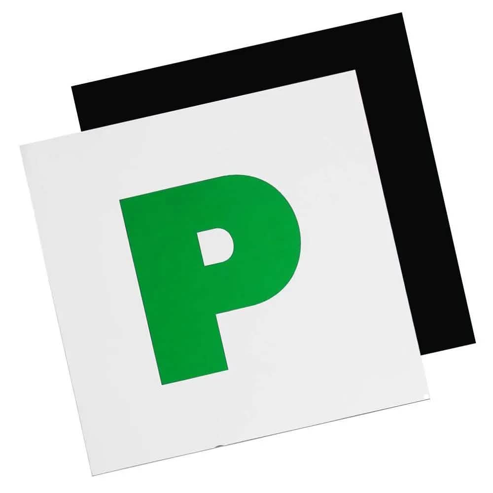 New Driver P Plates 2 Pack Fully Magnetic Back Premium Car P-Plates Just Passed - tooltime.co.uk