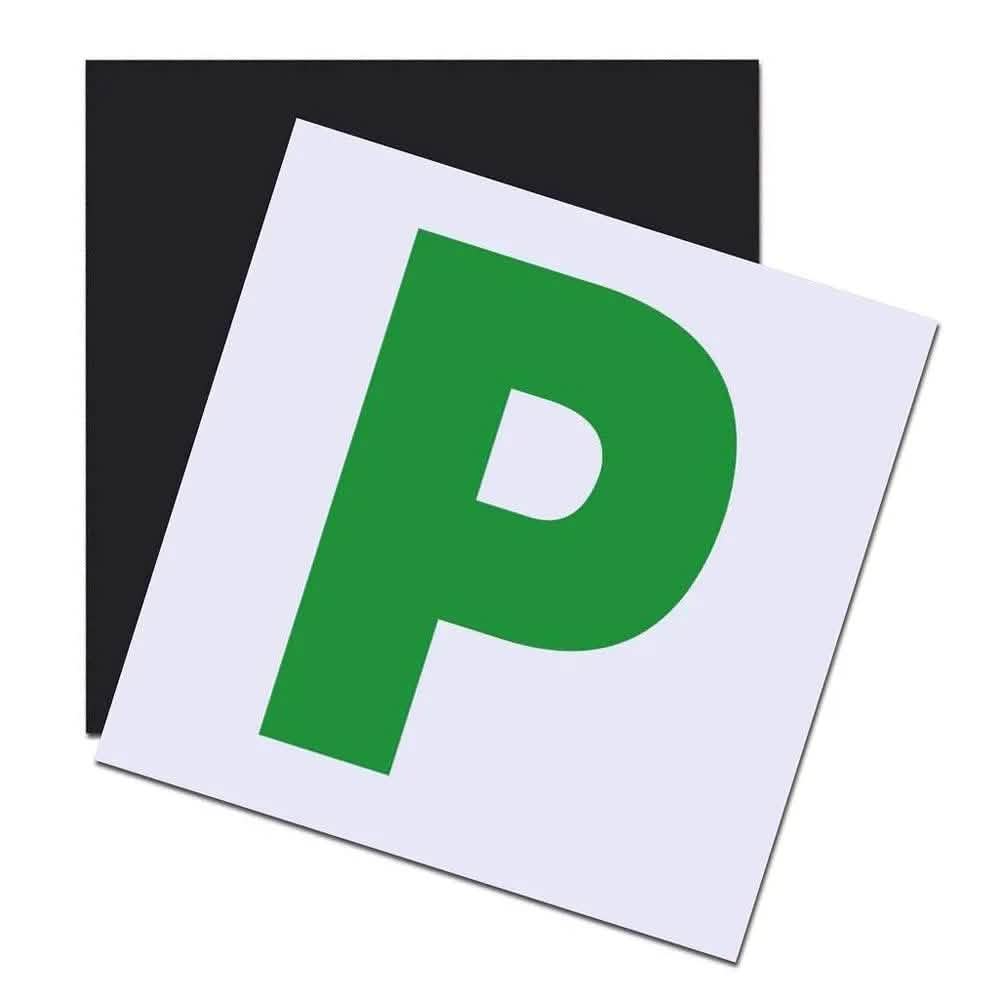 New Driver P Plates 2 Pack Fully Magnetic Back Premium Car P-Plates Just Passed - tooltime.co.uk