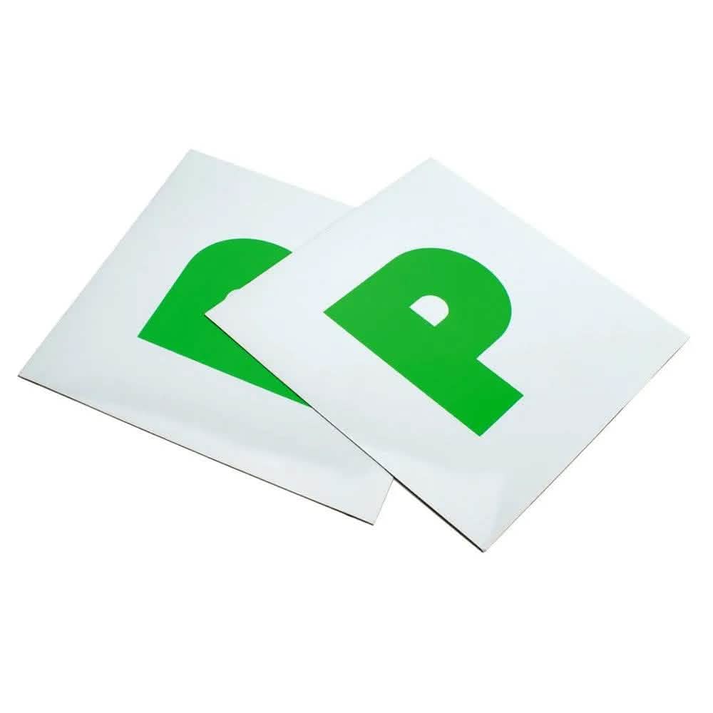 New Driver P Plates 2 Pack Fully Magnetic Back Premium Car P-Plates Just Passed - tooltime.co.uk