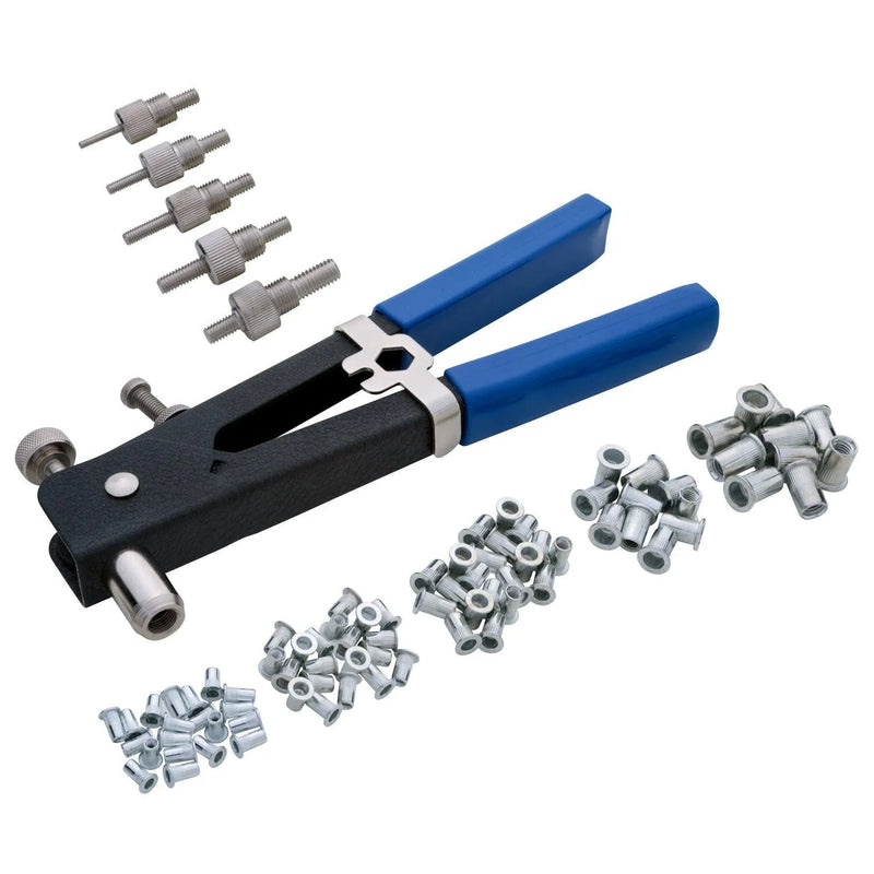 Nut Riveter Kit Threaded Rivet Rivnut Insertion Tool Riveting Gun M3-M8 86pc - tooltime.co.uk