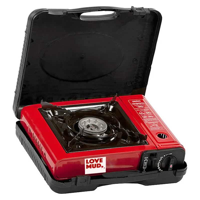Camping Stove Butane Gas Outdoor Portable BBQ Cooker Piezo Ignition & Carry Case