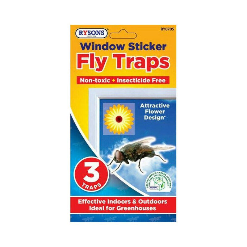 Pack of 3 Window Sticker Fly Traps - tooltime.co.uk